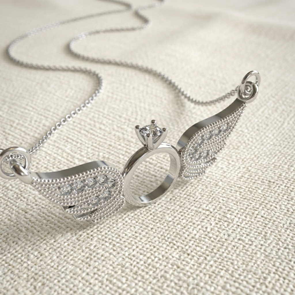 Collar Alas de Angel en Plata 950