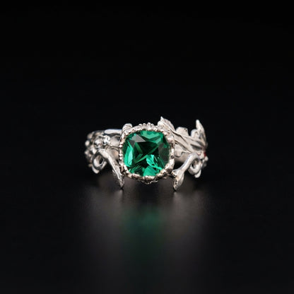 Anillo de naturaleza bañado en oro 18k y plata 950