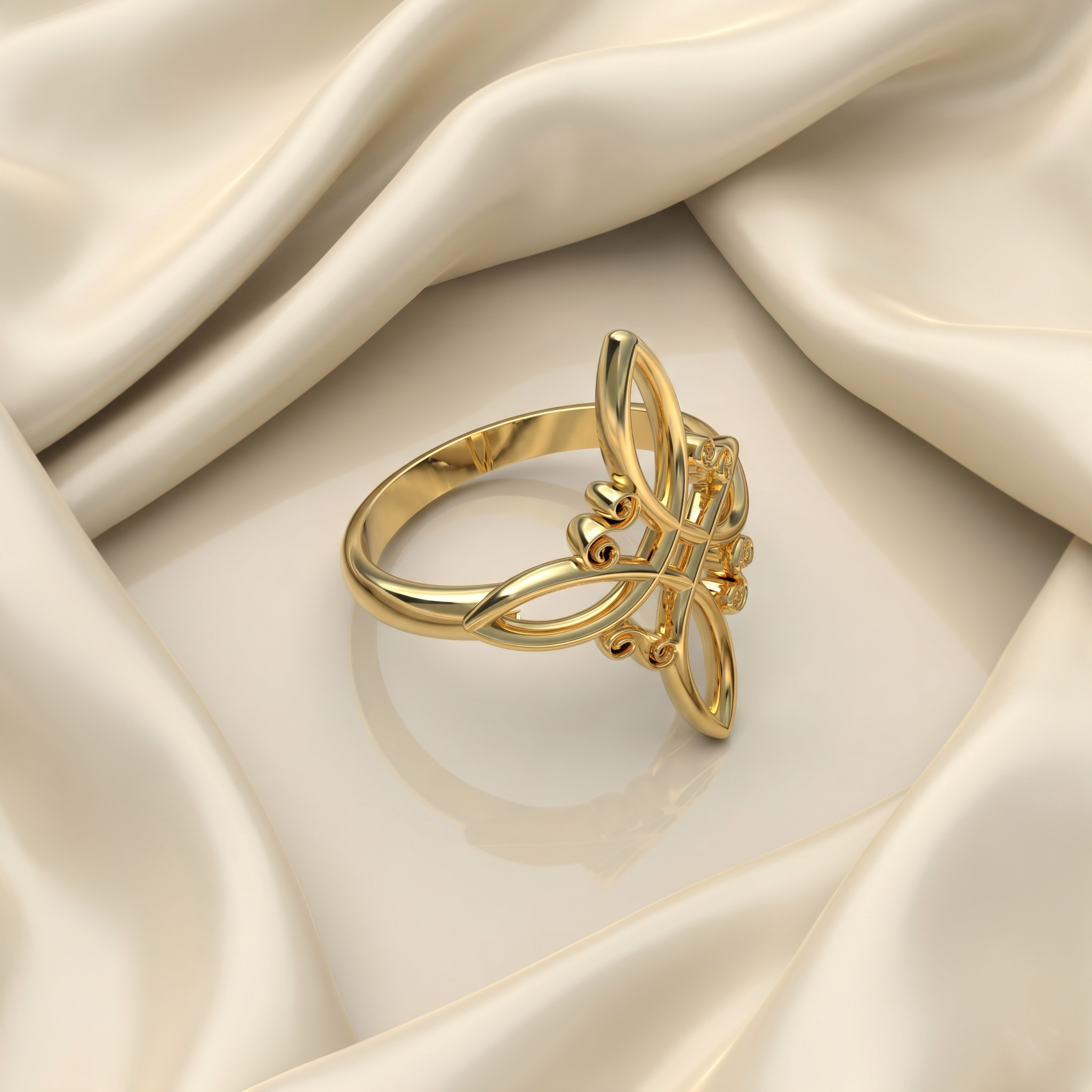 Anillo artesanal Nudo de Bruja Plata 950, acabado pulido, joyería hecha a mano Perú — Luya