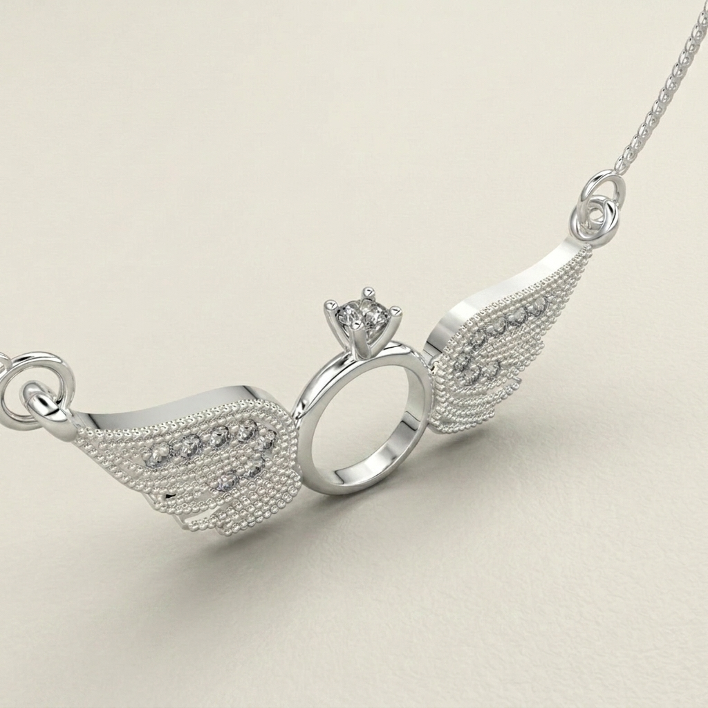 Collar Alas de Angel en Plata 950