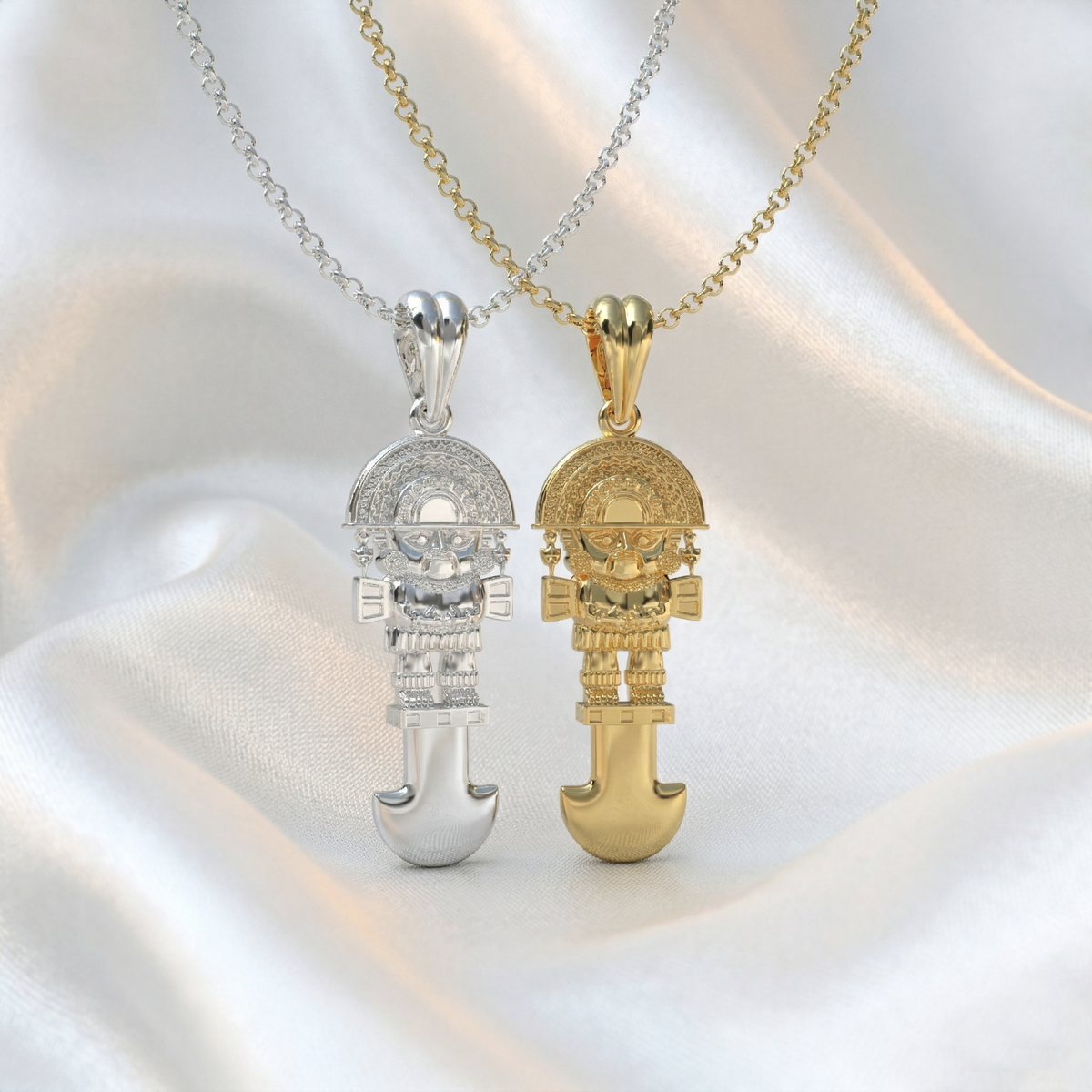 Primer plano de grabado artesanal en Plata 950 de Luya Joyería Perú.