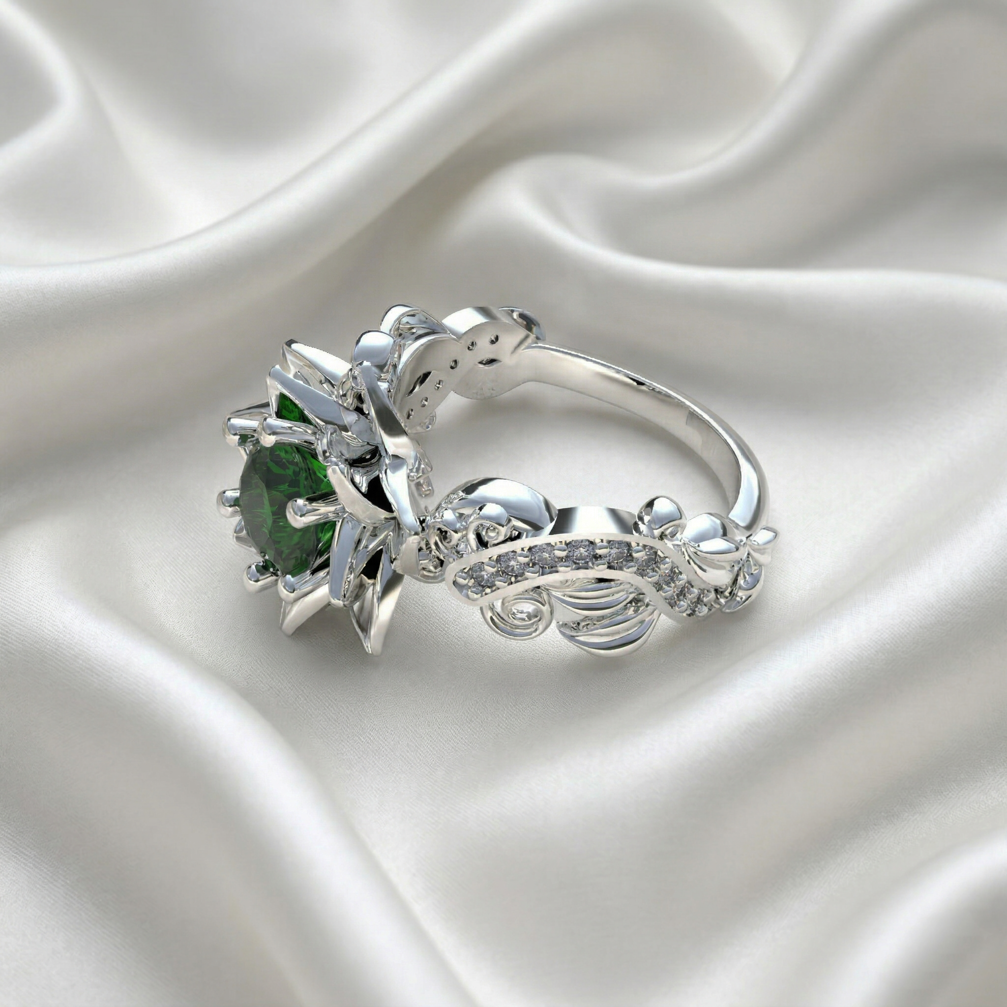 Anillo Flor de Loto Plata 950 | Hecho a Mano | Luya Joyería