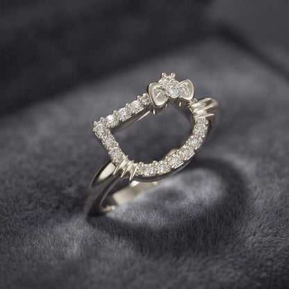 950 Silver Kitty Ring | Handmade | Luya Jewelry