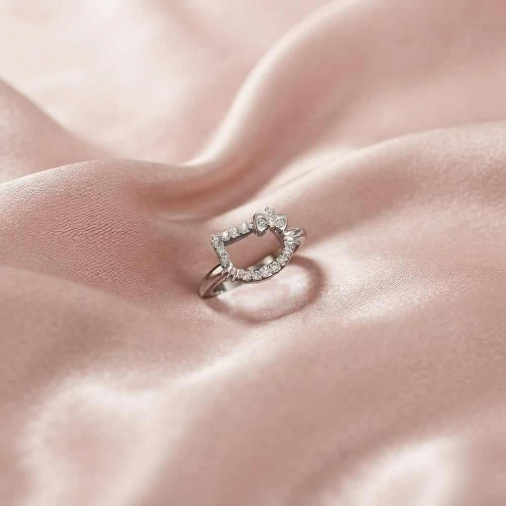 950 Silver Kitty Ring | Handmade | Luya Jewelry