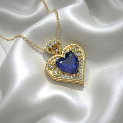 Collar corazón de vida en plata 950 y baño de oro 18k