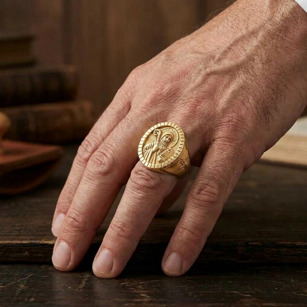 Anillo San Benito Plata 950| Luya Joyería