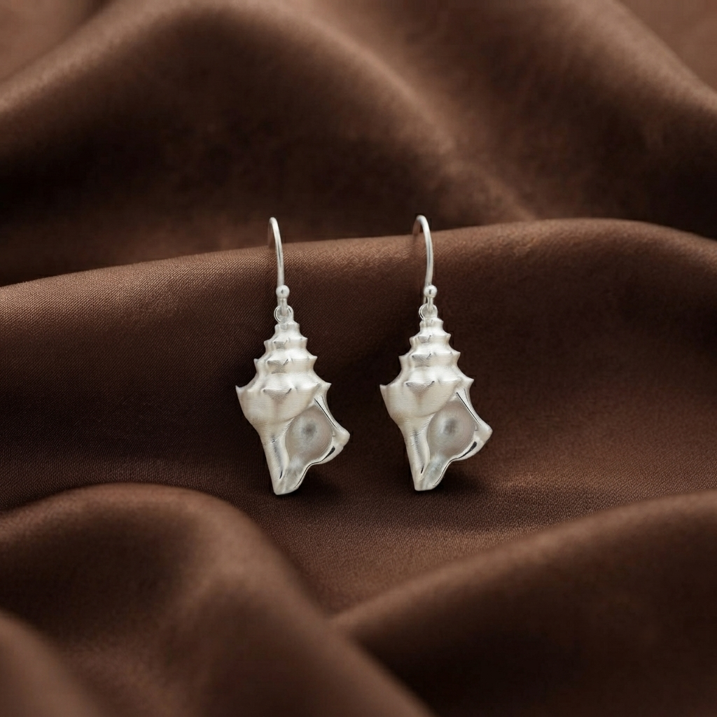 Aretes de concha Plata 950 | Joyería de Autor - Luya