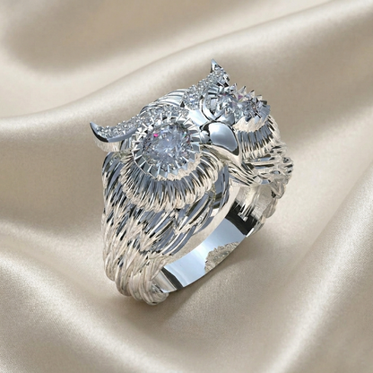 Anillo de búho en plata 950