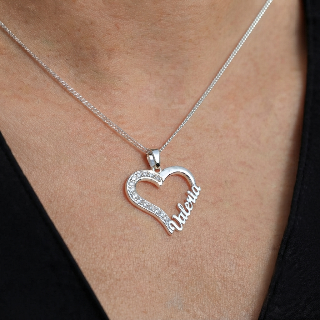 Personalized heart necklace