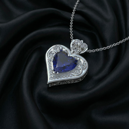 Collar corazón de vida en plata 950 y baño de oro 18k