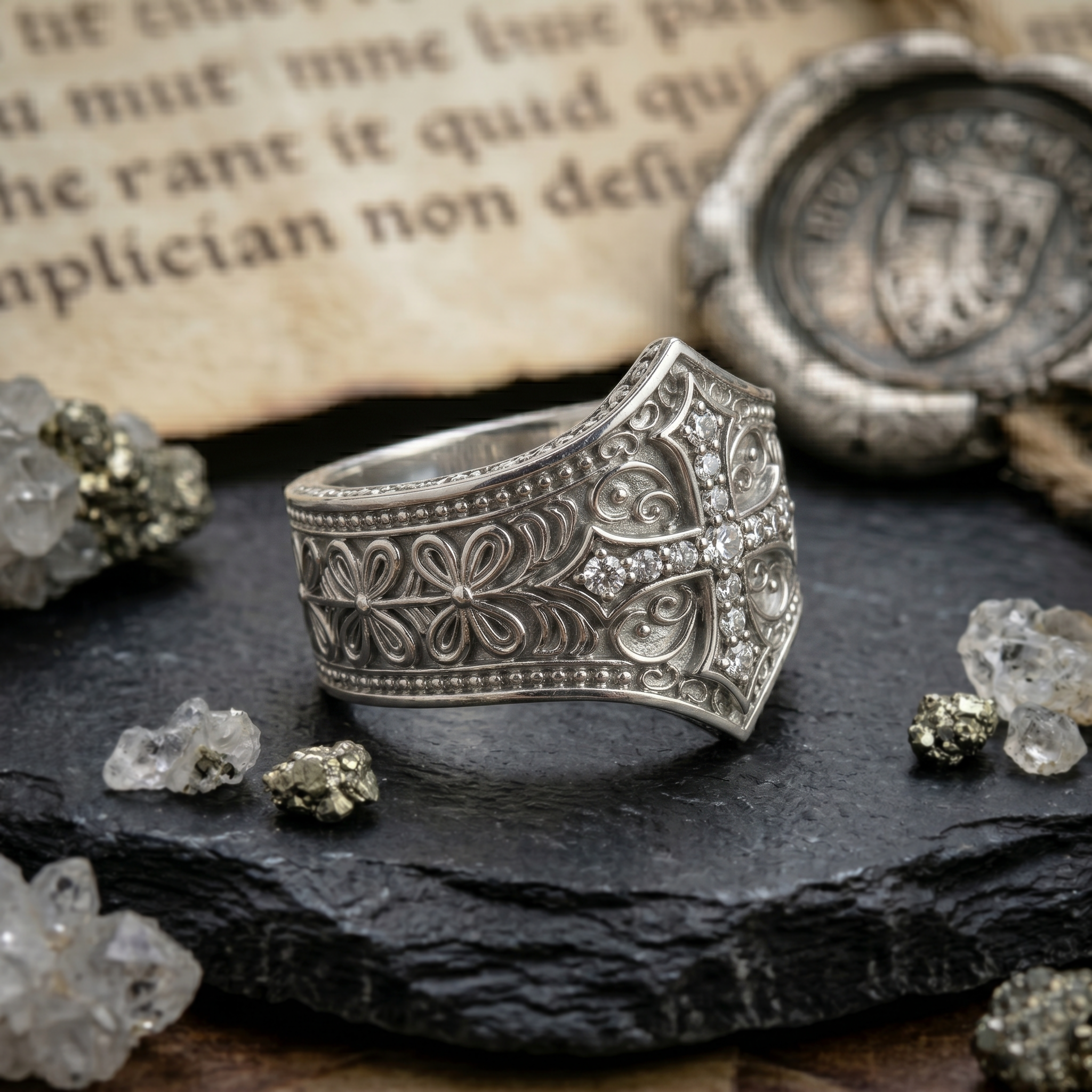 Anillo Cruz del Temple Plata 950 | Hecho a Mano | Luya Joyería