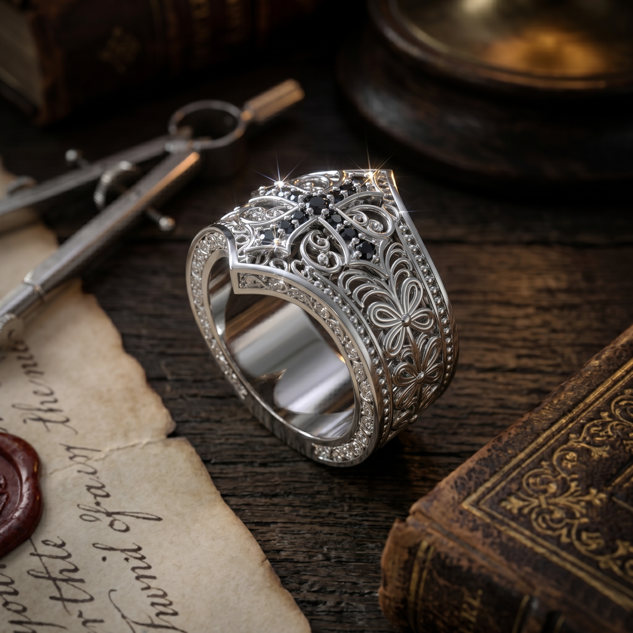 Anillo Cruz del Temple Plata 950 | Hecho a Mano | Luya Joyería