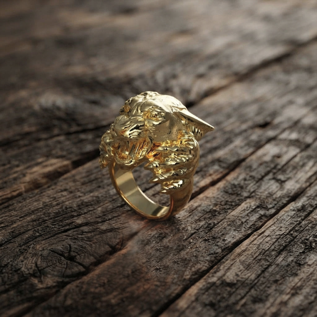Anillo Pantera Plata 950 y Oro 18k| Luya Joyería