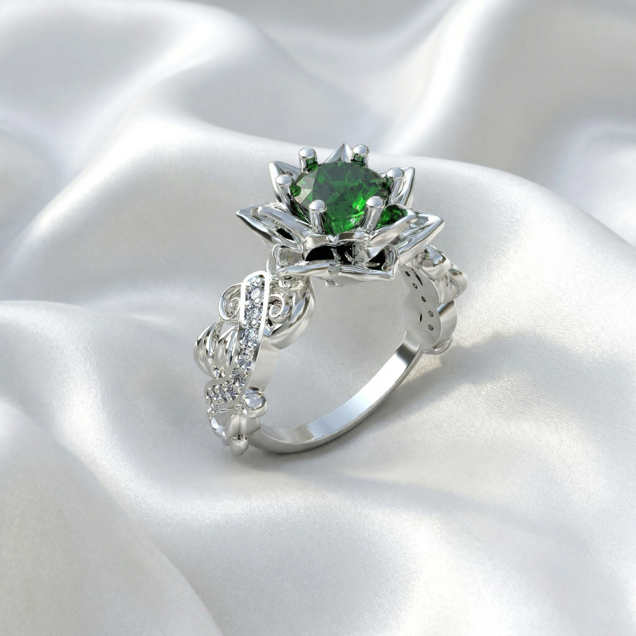 Anillo Flor de Loto Plata 950 | Hecho a Mano | Luya Joyería