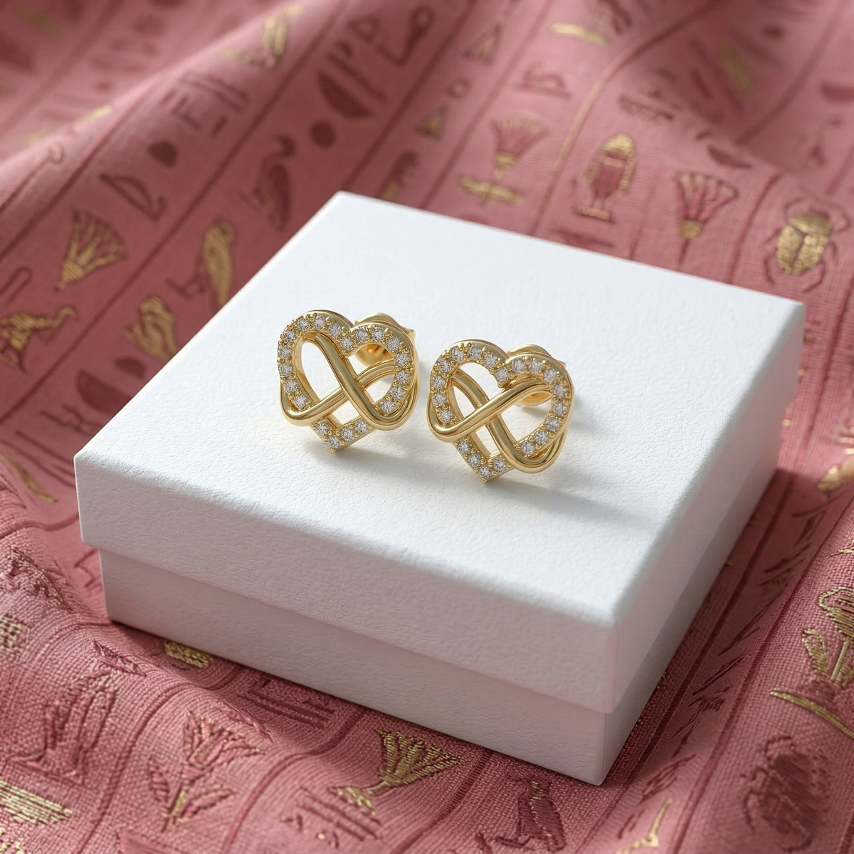 950 Silver Infinity Heart Earrings | Handmade | Luya Jewelry