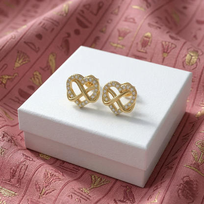 950 Silver Infinity Heart Earrings | Handmade | Luya Jewelry