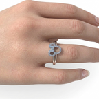 Anillo Minnie con piedras en plata 950