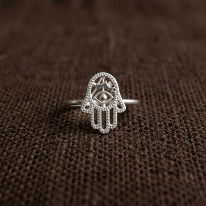 950 Silver Amsa Hand Ring | Handmade - Luya Jewelry