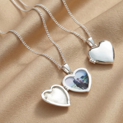 950 Silver Heart Locket Necklace | Handmade | Luya Jewelry
