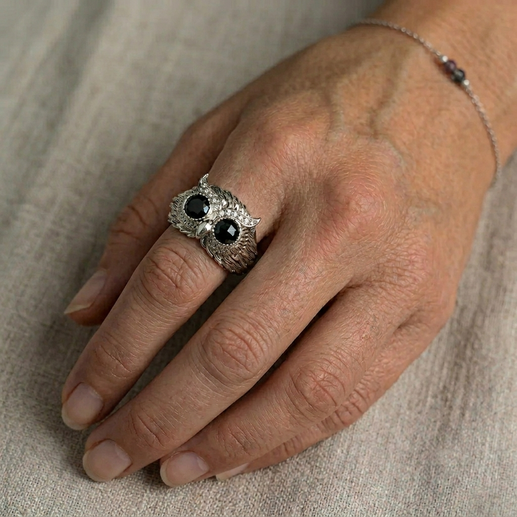 Anillo de Búho Plata 950