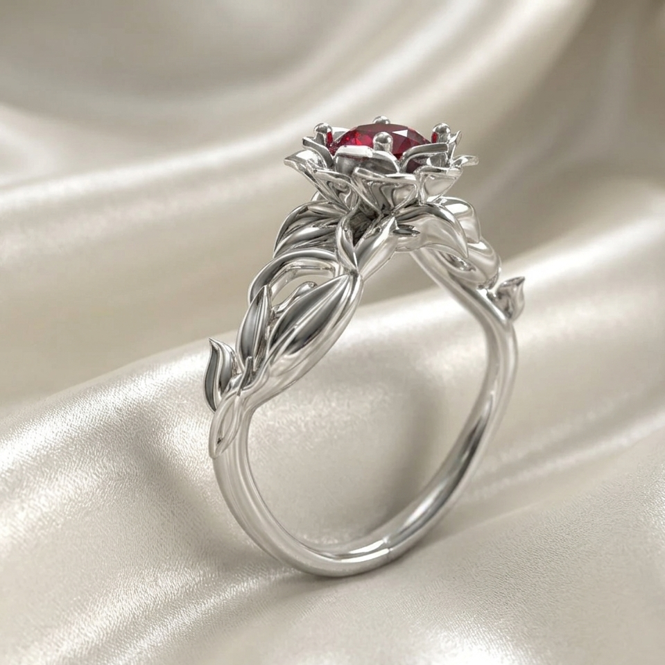 Pétalos de Luz Anillo Plata 950 | Hecho a Mano | Luya Joyería