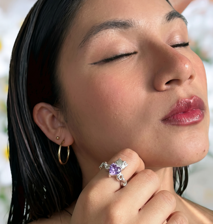 Anillo Hello Kitty con piedra en plata 950, hecho a mano en Perú – Luya Joyería (foto 2)