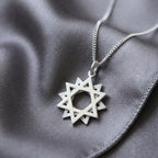 Twelve-Point Dodecagram Star Necklace - 950 Silver