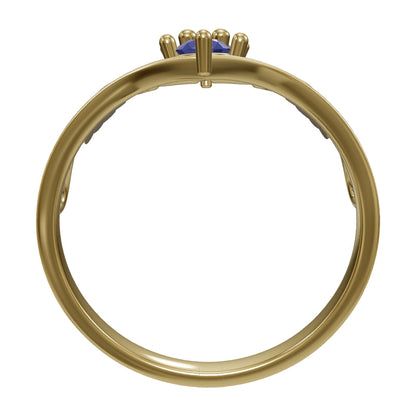 Anillo con piedra corte princesa en oro 18k sólido