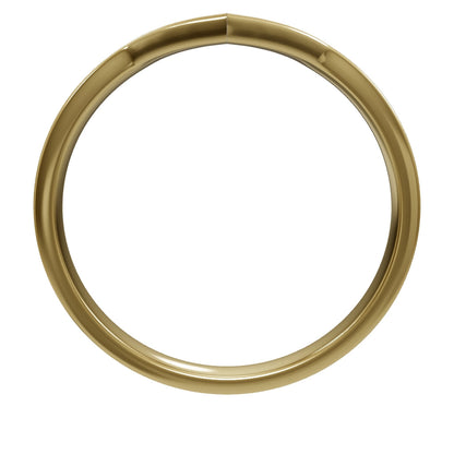 Anillo V con piedras en oro 18k sólido