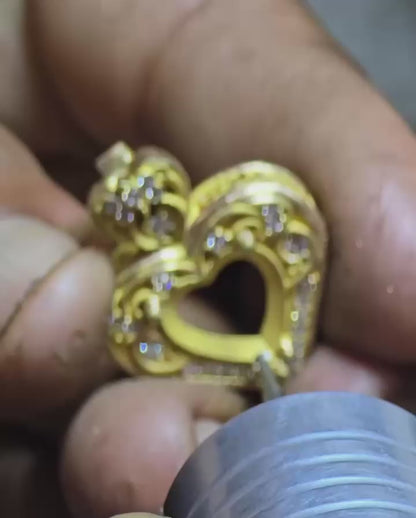 Collar corazón de vida en plata 950 y baño de oro 18k