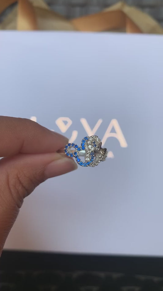 Anillo Minnie con piedra redonda en plata 950