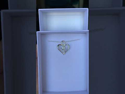 Collar corazón de luz con piedra en plata 950
