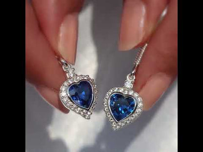 Aretes de corazón en plata 950