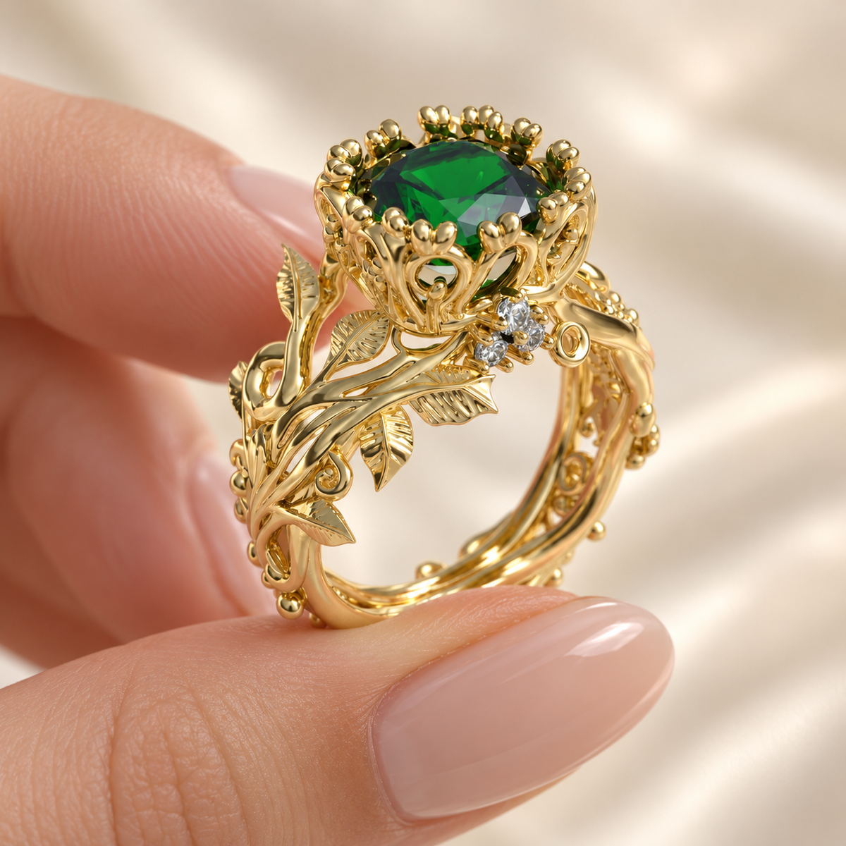 Anillo Naturaleza real Plata 950 | Hecho a Mano | Luya Joyería