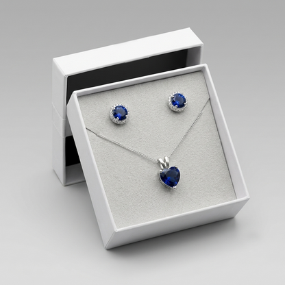 Set de aretes y collar Divina en plata 950