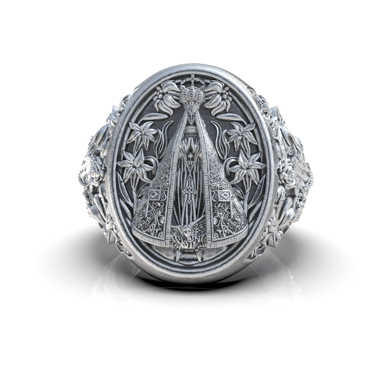 Anillo Nuestra Señora Aparecida Plata 950 | Luya Joyería
