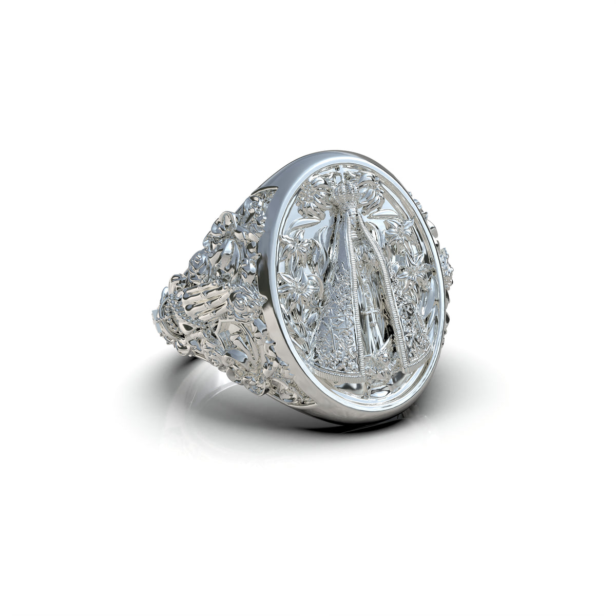Anillo Nuestra Señora Aparecida Plata 950 | Luya Joyería