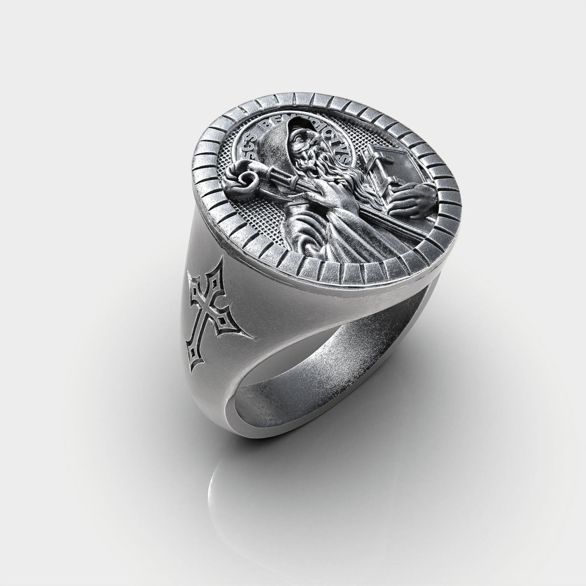 Anillo San Benito Plata 950| Luya Joyería