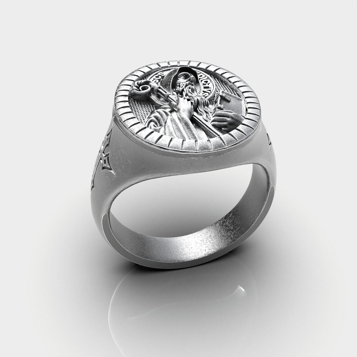 Anillo San Benito Plata 950| Luya Joyería