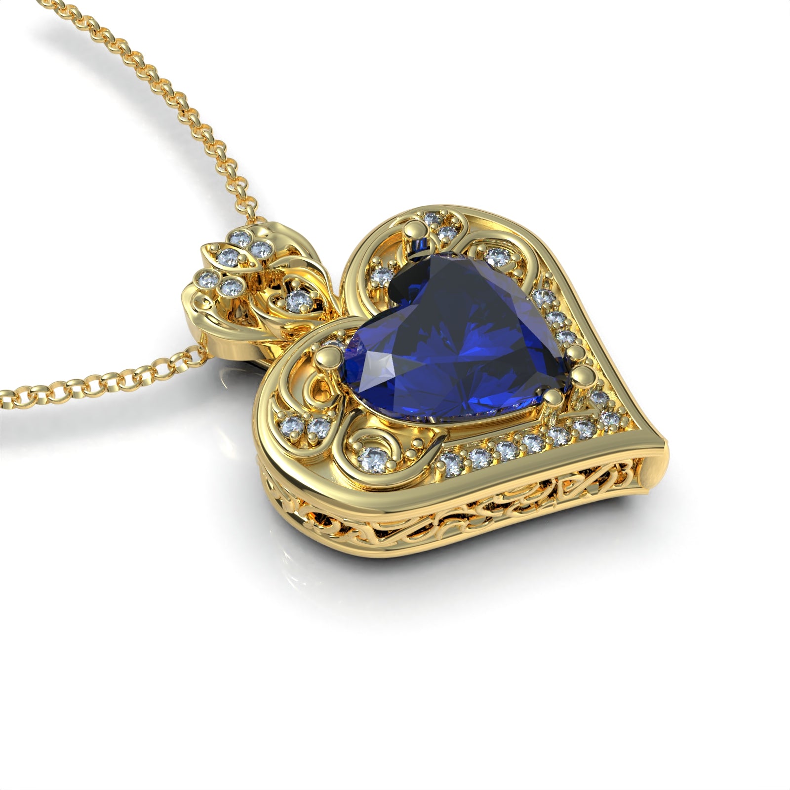 Collar Corazón de Vida en Plata 950 hecho a mano, vista frontal detallada · Luya Joyería Perú