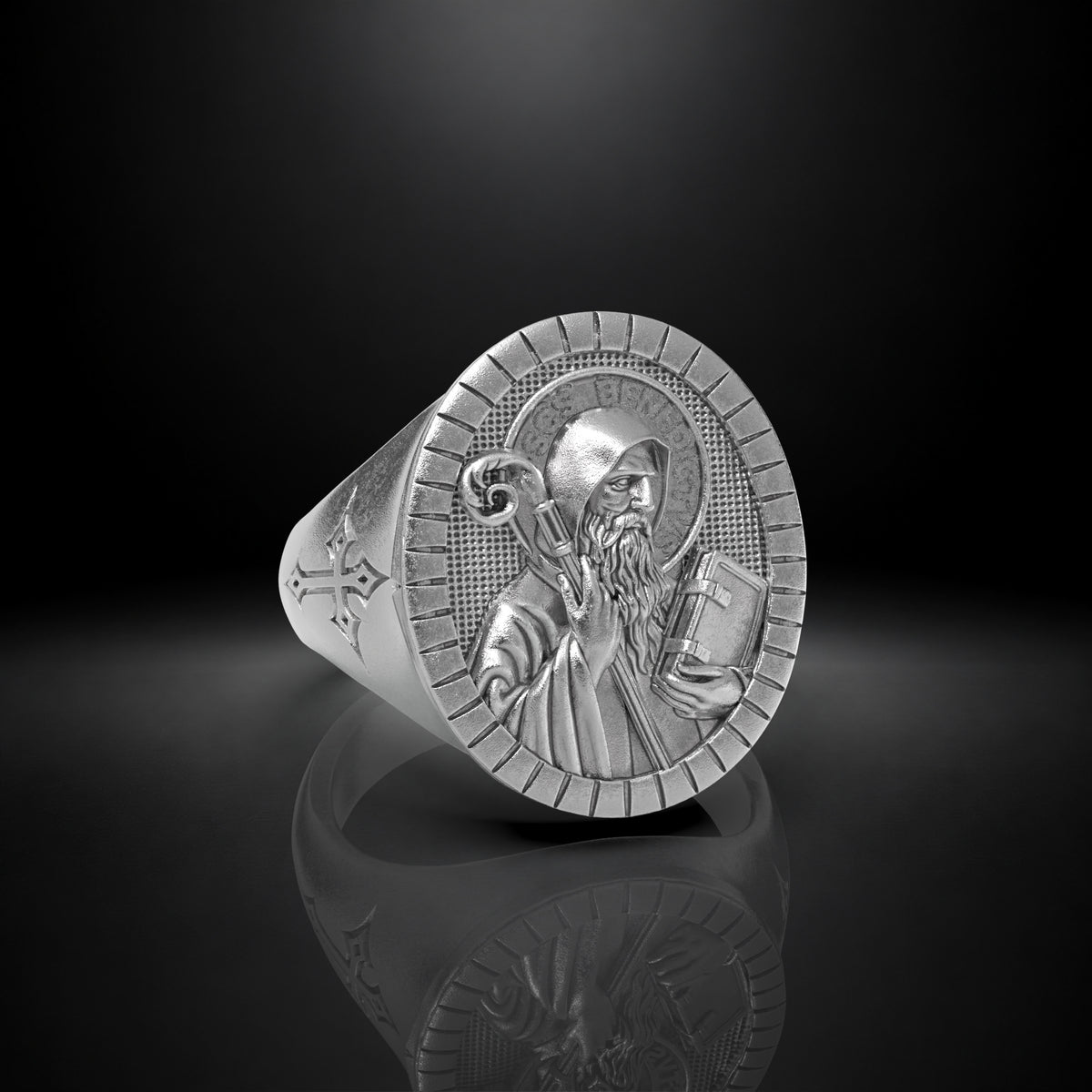 St. Benedict 950 Silver Ring | Luya Jewelry