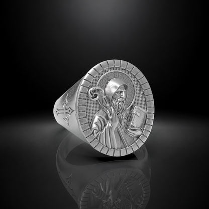 St. Benedict 950 Silver Ring | Luya Jewelry