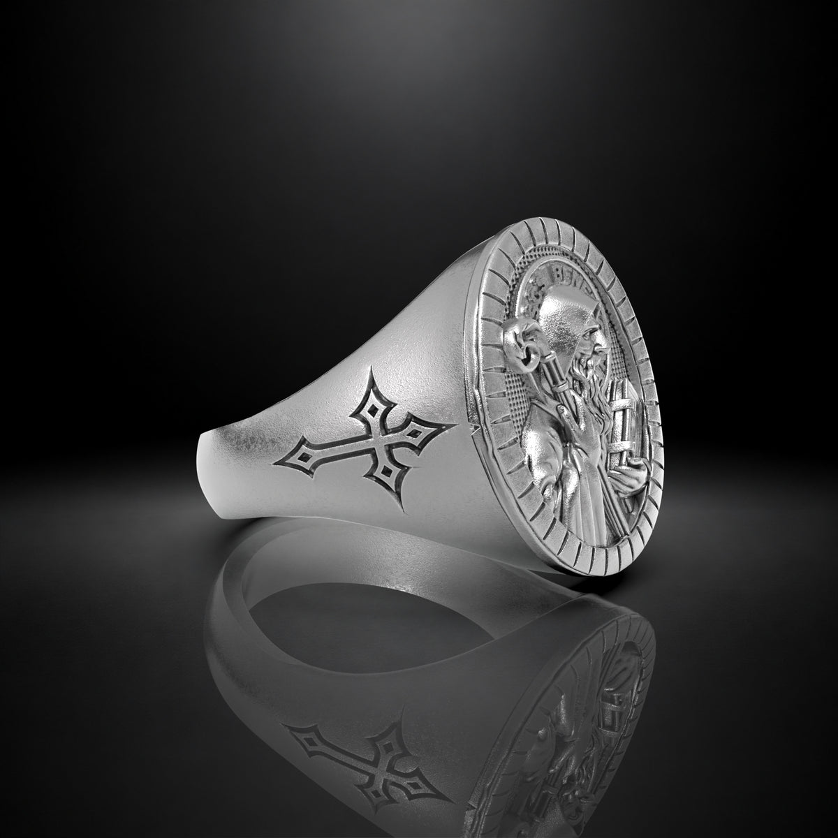 St. Benedict 950 Silver Ring | Luya Jewelry