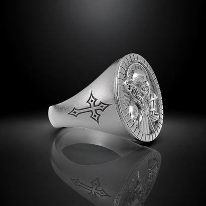 St. Benedict 950 Silver Ring | Luya Jewelry