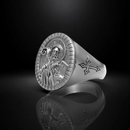St. Benedict 950 Silver Ring | Luya Jewelry