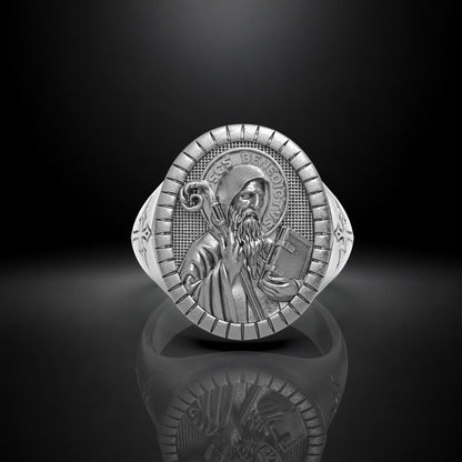 St. Benedict 950 Silver Ring | Luya Jewelry