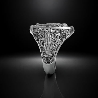 Anillo Nuestra Señora Aparecida en plata 950 y baño de oro 18k
