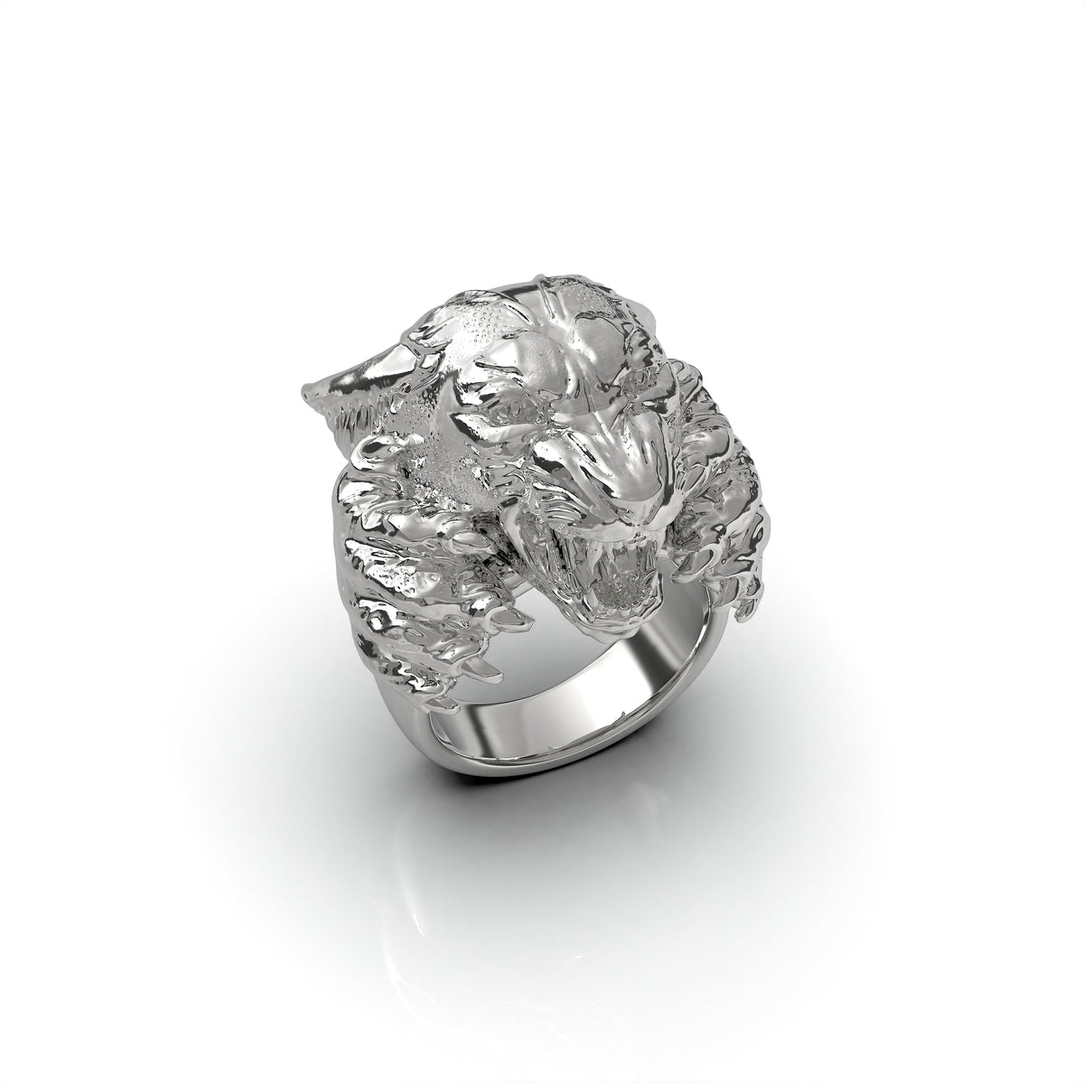 Anillo de pantera en plata 950 y baño de oro 18k