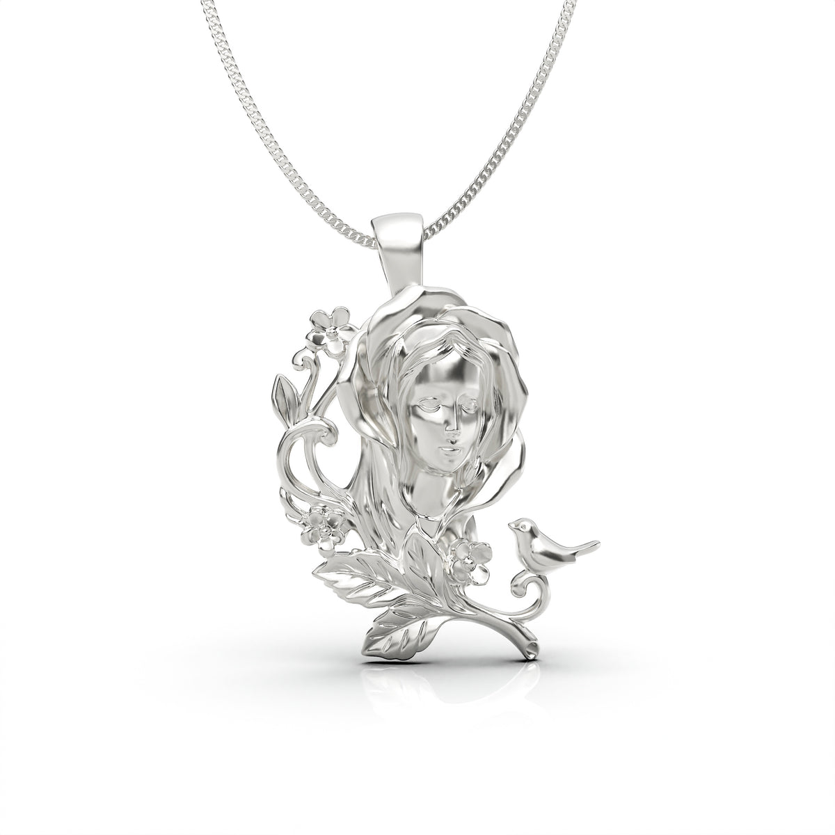 Collar de la Virgen María en plata 950 y baño de oro 18k
