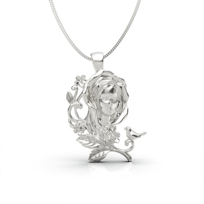 Collar de la Virgen María en plata 950 y baño de oro 18k